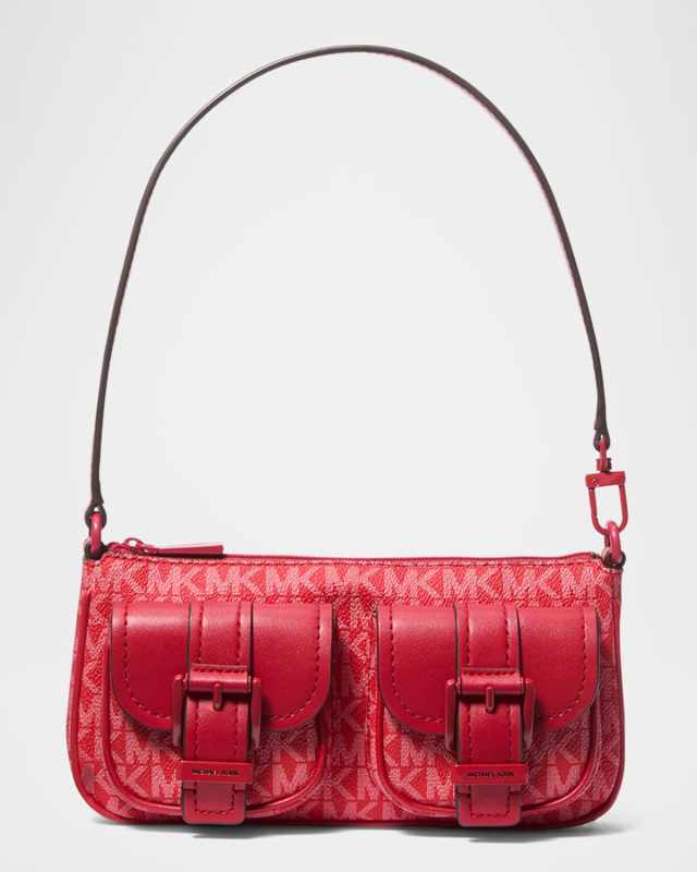 Zoe Small Convertible Signature Logo Pouchette Shoulder Bag
